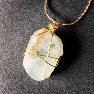 Gold Fluorite crystal necklace
